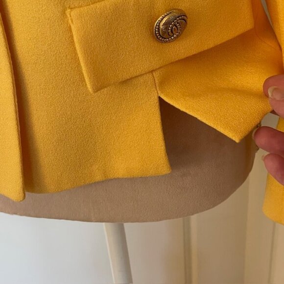 Vintage 1980's Pure Wool Statement Power Blazer Herbert Grossman Gold Buttons 4P - Picture 4 of 11